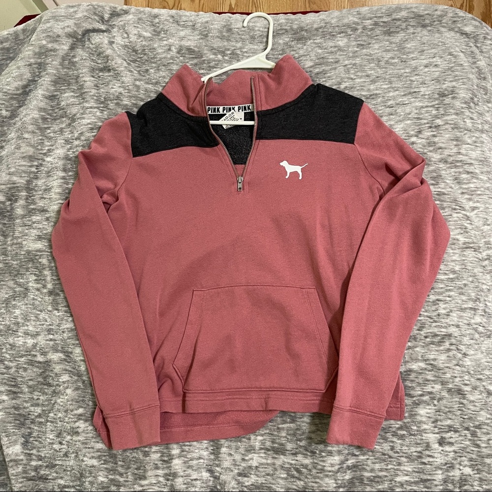 victorias secret pink quarter zip up